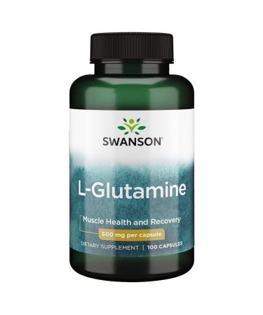 Swanson Amino Acid L-Glutamine 500 Milligrams 100 Capsules