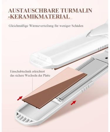 CCKEYIN 3-in-1 Crepe Iron for Hair - Ceramic Hair Straightener & Crimper with Temperature Control - Multi-Style Wave Iron in White - Buy Online on GoSupps.com