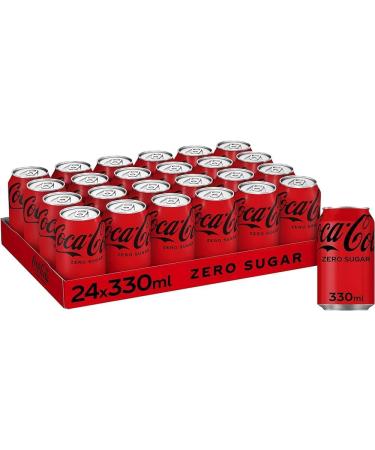 Coca Cola Zero 24-Pack - 330ml Cans | Sugar-Free Maximum Taste | Unleash the Bold Refreshment | On-the-Go - Buy Online on GoSupps.com