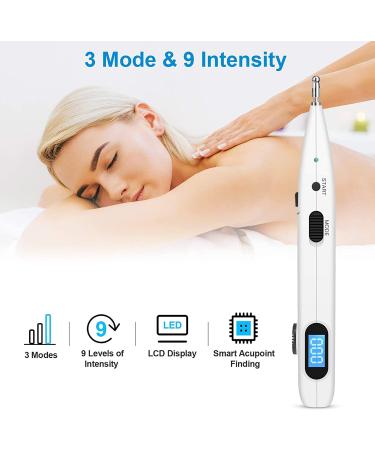 Rhorawill Electric Acupuncture Pencil - Rechargeable Pain Relief Laser Acupuncture Pen with 2 Massage Heads for Effective Acupoint Therapy - Buy Online on GoSupps.com