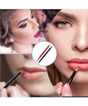 YongXiangPeng 2 Pcs Dual End Lipstick Brushes Portable Retractable Lip Brushes Travel Eye Shadow Brushes with Cap for Lips Eyes and Makeup Application - Buy Online on GoSupps.com