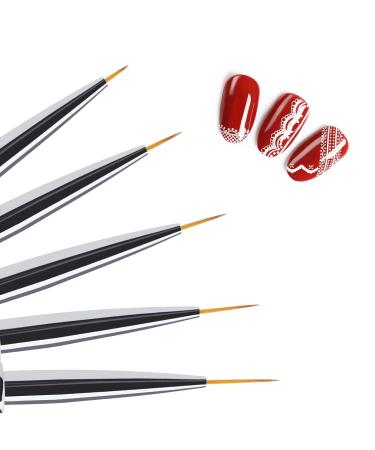 5-Piece Nail Art Liner Brush Set - Blue Nylon Nail Design Brush Pencils (5mm 7mm 11mm 14mm) - Perfect for Salon Detailing - Buy Online on GoSupps.com
