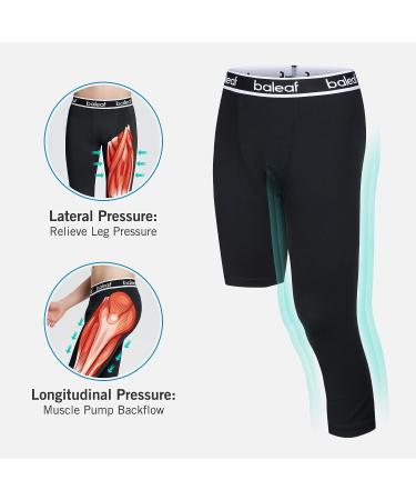 Baleaf Youth Boys Compression Capris - Medium Black Basketball Football Base Layer - Buy Online on GoSupps.com