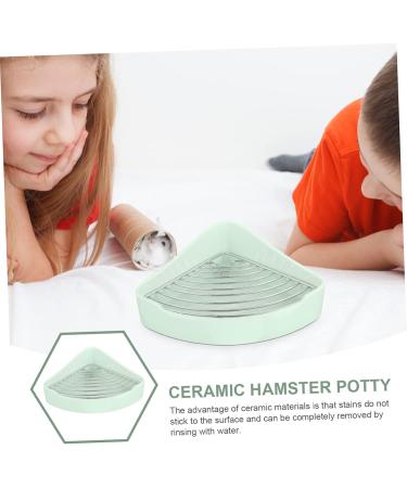 VILLFUL Small Pet Ceramic Toilet Indoor Bunny Potty Tray Bunny Pet Toilet Bunny Litter Tray Rats Hamster Litter Pan Pet Potty Rabbit Training Potty Bunny Cage Toilet Small Pet Cage Supply 24x18.5cm Light Green - Buy Online on GoSupps.com