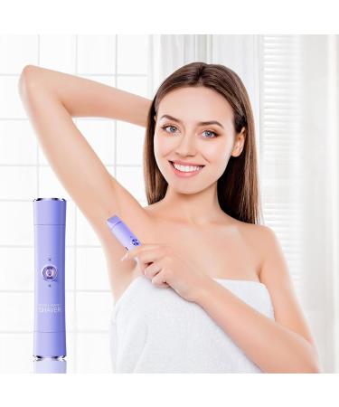 Ruwshuuk Electric Shaver For Women Bikini Trimmer with Double Attachments Multifunctional Ergonomic Design for Face and Body Purple - Buy Online on GoSupps.com