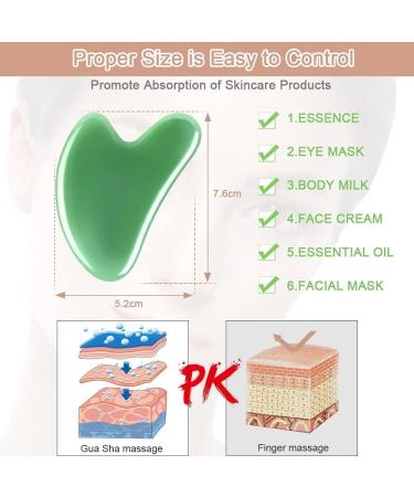 Uraqt Gua Sha Massage Tool - 2 Natural Jade Boards for Spa Facial Care & Anti-Aging | Green Scraping Stones for Wellness - Buy Online on GoSupps.com