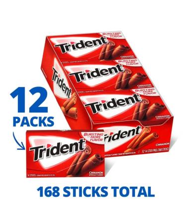 Buy Trident Cinnamon Sugar Free Gum - 12 Packs (168 Pieces) | International Shipping Available - Buy Online on GoSupps.com