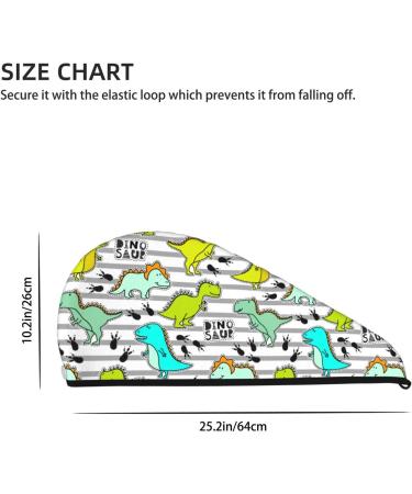 Fast-Drying Hair Towel Wrap with Button - Funny Dinosaur Turban for Quick Hair Drying - Buy Online on GoSupps.com