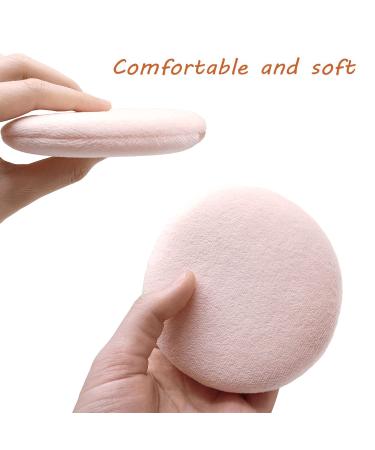 6 Pack 4 Inch Ultra Soft Washable Cotton Powder Puff Set - Large Round Loose Powder Puffs - Multicolor Mix - Buy Online on GoSupps.com