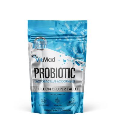 Acidophilus Lactobacillus Probiotic for Digestive & Gut Health 1 Billion CFU per Tablet - 120 Vegan Tablets