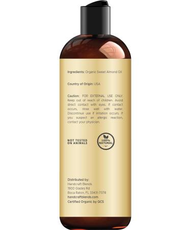 Handcraft Blends Organic Almond Oil - 8 Fl Oz - 100% Pure and Natural - Premium Grade Oil for Skin and Hair - Carrier Oil - Hair and Body Oil - Massage Oil - Hexane-Free Organic Sweet Almond - 8 Fl Oz (Pack of 1) 8 Fl Oz (P  - Buy Online on GoSupps.com