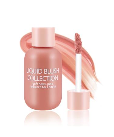 Boobeen Natural Liquid Blush Makeup  Face Blush for Cheeks Velvet Mousse Liquid Gel Cream Blusher Makeup  Moisturizing Weightless and Long-lasting Soft Blush Color  Natural Skin Tint 02Fuchsia Spark