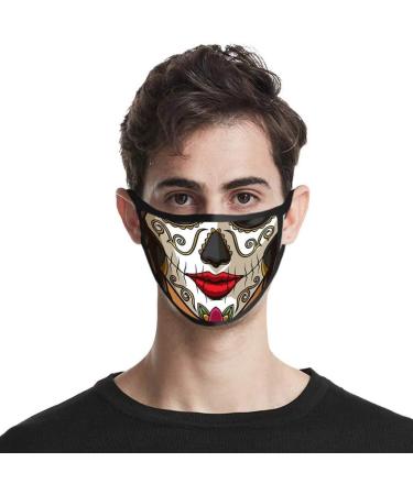 ZLUU 2PCS Halloween Adults Protective Face Mask Personalized Patterns Face Cover Safe Skin Friendly Face Sheild Washable Reusable Adult's Adjustable Windproof Reusable Printed Face Halloween Cotton Mask - Buy Online on GoSupps.com
