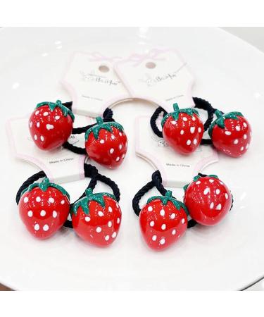Yuanxue Elastic Hair Ties Set - 20Pcs Cute Cartoon Strawberry Hair Bands for Girls - Buy Online on GoSupps.com