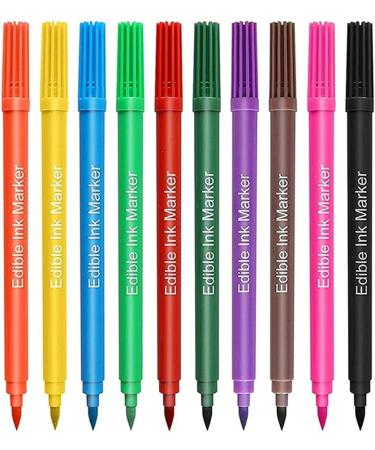 Oikabio 10 Pieces Food Colour Pens Baking Edible Marker Pen Food Pen Tip Colouring Marker for DIY Cake Decoration Biscuits - Buy Online on GoSupps.com