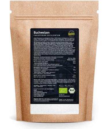 Biotiva Buckwheat Peeled Organic 1kg - 100% Natural - as a Garnish for Vegetables Salads and soups - Certified and Bottled in Germany - Buy Online on GoSupps.com