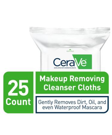 CeraVe Gentle Makeup Remover Cloths - 25 Ultra Soft Pre-Moistened Towelettes - Buy Online on GoSupps.com