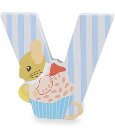 Peter Rabbit Wooden Letter V with Mrs. Tittlemouse - Personalized Baby Name Initial for Nursery Decor by Orange Tree Toys - Buy Online on GoSupps.com