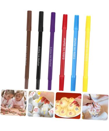 MAGICLULU Crackers 6pcs Edible Drawing Portable Cake Coloring Baking Supplies Cookie Double-Tips Pens Professional Edible Markers - Buy Online on GoSupps.com