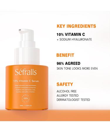 Sefralls Face Serum Duo Retinol Vitamin C Anti Aging Skin Care Set for Women Anti Wrinkle Smooth & Firm Skin 1 fl oz 2 Bottles - Buy Online on GoSupps.com