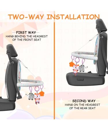 Hotut Baby Car Seat Toy Set | Activity Toys with Mirrors & Hanging Toys for Infants 0-12 Months - Ideal for Car Rides - Buy Online on GoSupps.com