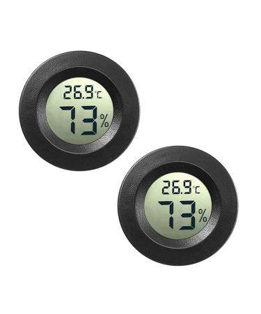 Eachw 2-Pack Mini Digital Hygrometer Gauge Indoor Thermometer Temperature Humidity Meter for Humidifiers Greenhouse Jars Reptile Guitar Case Fahrenheit ( ) Or Celsius ( ) (Black-2 Pack) - Buy Online on GoSupps.com