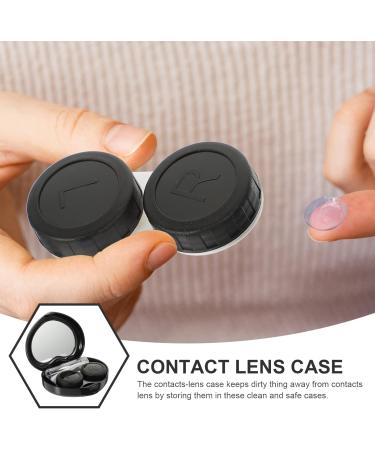 Shop Magiclulu Container Carrying Bag - Cute Lens Holder Set with Mirror & Tweezers for Travel | Black Mini Container for Contact Lenses | Essential Travel Accessory - Buy Online on GoSupps.com