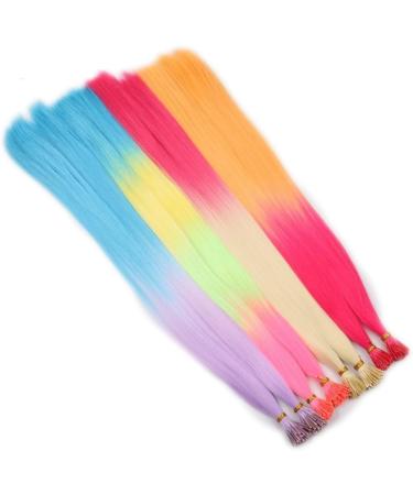 Feather Hair Extension Feather Hair Extensions for Braiding 100strands Straight Rainbow Color Green Yellow Pink Synthetic crochet hair extension set (Color : 1pc hair plier Size : 22inches) 22inches 1pc hair plier - Buy Online on GoSupps.com