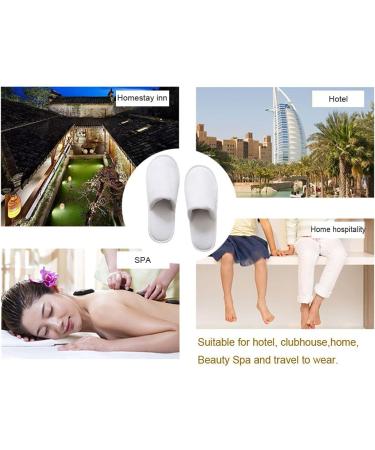 Buy Disposable Spa Shoes - 2 Pairs of Foldable White Hotel Slippers for Guests & Travel - Buy Online on GoSupps.com