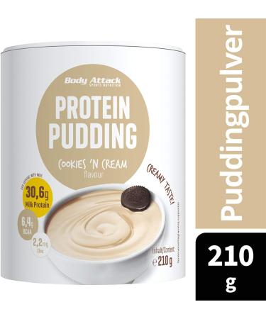 Body Attack Protein Pudding Sports Supplement Cookies/Cream 210g - Buy Online on GoSupps.com