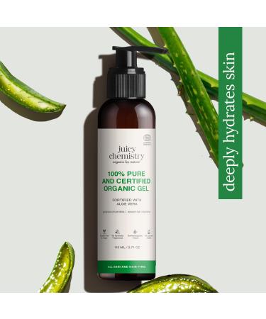 Juicy Chemistry Organic Aloe Vera Gel 110 ml Multipurpose Gel | Fresh and Soothing | Free from Parabens Sulphates Mineral Oils | For Men & Women - Buy Online on GoSupps.com