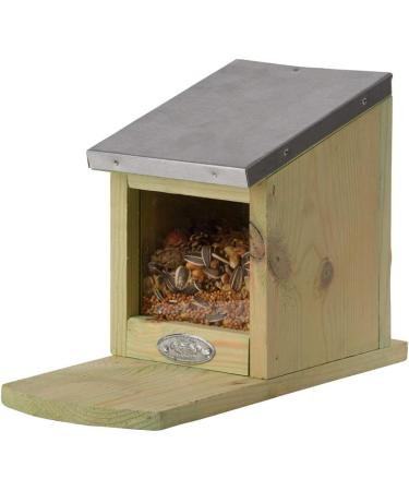 Squirrel Nut Feeder Zinc Roof Pinewood FSC 100% Wildlife Garden - Buy Online on GoSupps.com