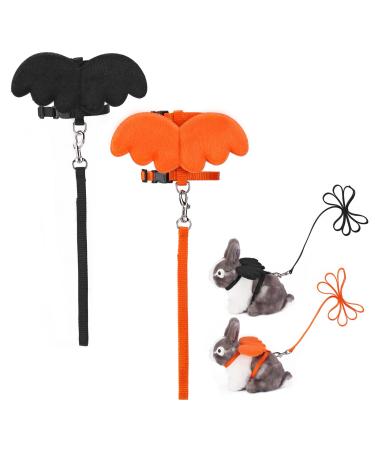 Filhome 2 pieces of rabbits with line set rabbits leash wing rabbit line soft breathable software pet halloween costume (xs: neck circumference: 11-22cm breast grapes: 17-28cm)