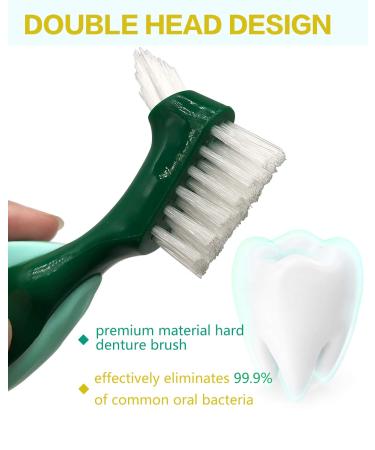 Premium Hard Denture Brush - Multi-Layered Bristles, Portable Double Sided Cleaning Brush - Denture Care (Pack of 3) - Buy Online on GoSupps.com