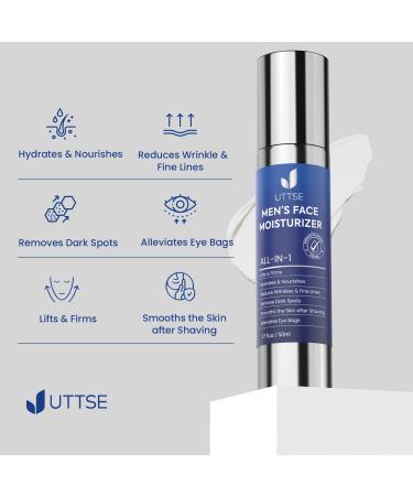 Uttse 6-in-1 Mens Face Moisturizer: Face Cream for Men - Reduce the Look of Eye Bags, Dark Circles, and Puffiness - Skin Care for Men - 1.7 fl oz - Made in Korea - Buy Online on GoSupps.com