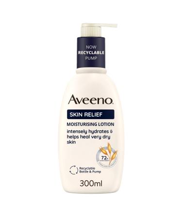 Aveeno Skin Relief Moisturising Lotion With Soothing Triple Oat Complex & Shea Butter Suitable For Sensitive Skin 72-Hour Intense Hydration Helps Relieve Very Dry and Tight Skin Unscented 300ml 300 ml Moisturising Lotion