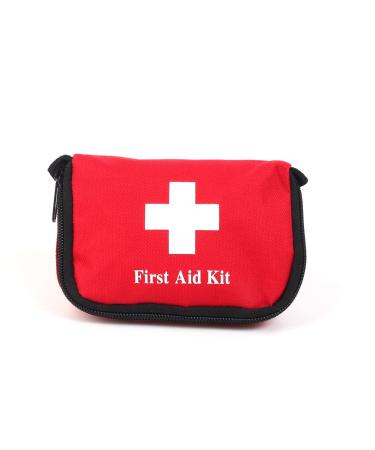 Jipemtra Red First Aid Bag Empty Travel Rescue Pouch Medical Bags First Responder Storage Compact Survival Medicine Emergency Bag for Car Home Office Kitchen Sporting Outdoor (SE)