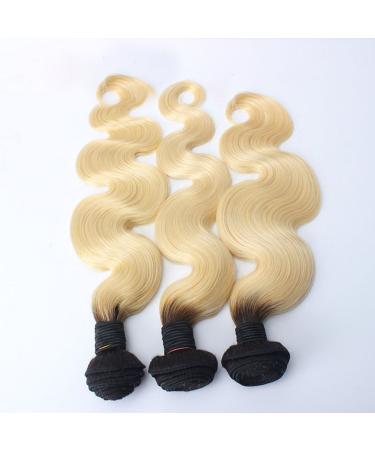 Remeehi 100g Peruvian Hair 1B 613 Ombre Body Wave Extensions - Two Tone Blonde Hair Bundles 14 - Buy Online on GoSupps.com