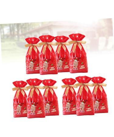 COLLBATH 10pcs Christmas Pouch Convenient Storage Bag Drawstring Bags for Candy Bag Elk Packing Bag - Buy Online on GoSupps.com