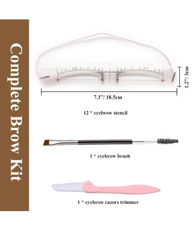 Teuvo Eyebrow Template Set - 12 Stylish Stencils & Brush for Quick 3-Minute DIY Eyebrows | Reusable & Beginner-Friendly - Buy Online on GoSupps.com