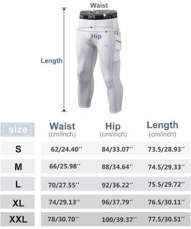MEETYOO Men's 3/4 Compression Pants X-Large - Black/White/Blue | With Pockets - Buy Online on GoSupps.com