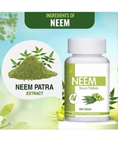 Neem Capsules Supplement for Hair Body Clean and Healthy Skin Pure Herbs for Skin Wellness Improves Skin Health -60 Capsules - Buy Online on GoSupps.com