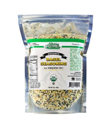 Organic Everything Bagel Seasoning Blend: Himalayan Sea Salt Sesame & Dried Poppy Seeds - Kosher Toppings and Spices with Seasonings of Garlic & Onion (Bag 16oz)