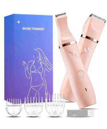 BEAULUSH Bikini Trimmer Women Rechargeable 2-in-1 Electric Lady Shavers for Women Pubic Hair Trimmer for Women Bikini Line Legs Body Hair Trimmer IPX7 Waterproof Wet and Dry