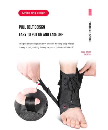 Lace Up Ankle Brace for Men & Women | Adjustable Ankle Support for Injury Recovery | Ankle Stabilizer for Basketball Volleyball & Tennis (Large) - Black - Buy Online on GoSupps.com