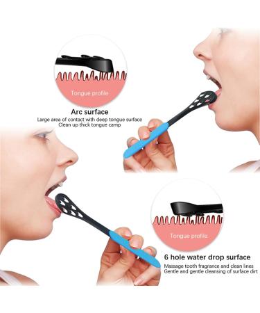 Yawdil Double-Sided Tongue Scraper - Reusable Oral Health Brush & Hygiene Toothbrush for Fresh Breath - Convenient Plastic Box Included - Buy Online on GoSupps.com