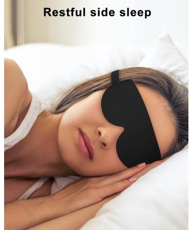 2 Pack Hochoek 3D Sleep Mask - Skin-Friendly Milk Silk Eye Cover with Velcro Adjust - Buy Online on GoSupps.com