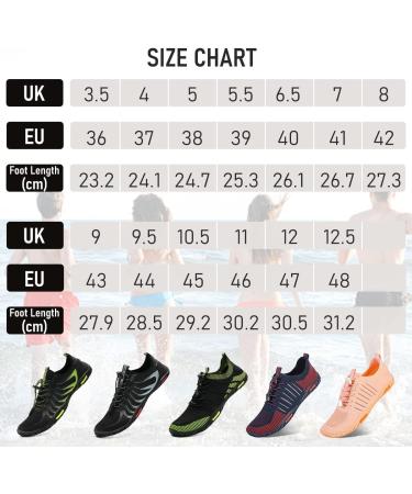 Men's & Women's Bathing Shoes - Barefoot Water Shoes for Beach Surfing Diving & Fitness - EU Size 44 - Black & White - Buy Online on GoSupps.com