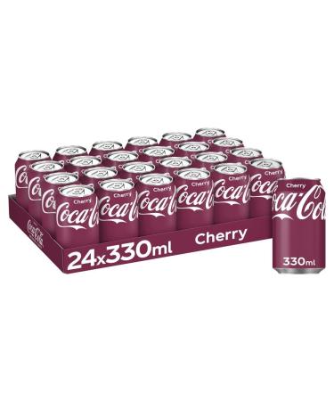 Coke Cherry Soft Drink Cans 330ml Each Pack of 24 Cans (24 Cans x 330ml) Cherry 24 Cans x 330ml