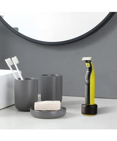 Aluminum Alloy Razor Stand for Philips Norelco One Blade - Anti-Slip Shaving Holder for Bathroom & Travel - Black-Green - Buy Online on GoSupps.com